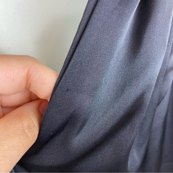 Prabal Gurung Black Satin Ruffle‎ Midi V-Neck Dress Silky Size 4 Luxury Event - Picture 13 of 14